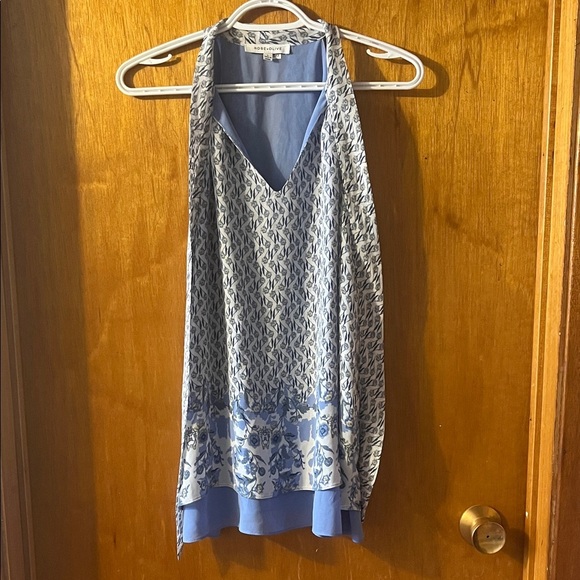 Rose & Olive Tops - Rose & Olive Light Blue Printed Halter Camisole